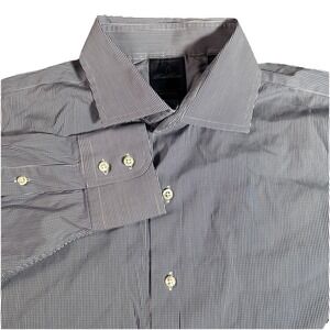 Brooks Brothers Regent Men's 16.5-33 Blue Check Button Down Made In USA Italian